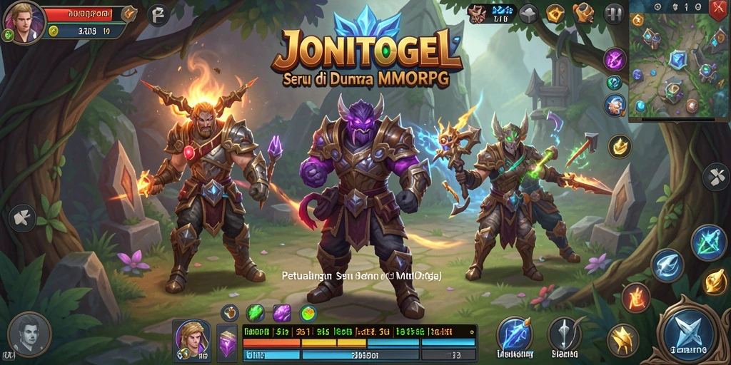 Screenshot gameplay JONITOGEL menunjukkan pertarungan seru dalam dunia MMORPG.
