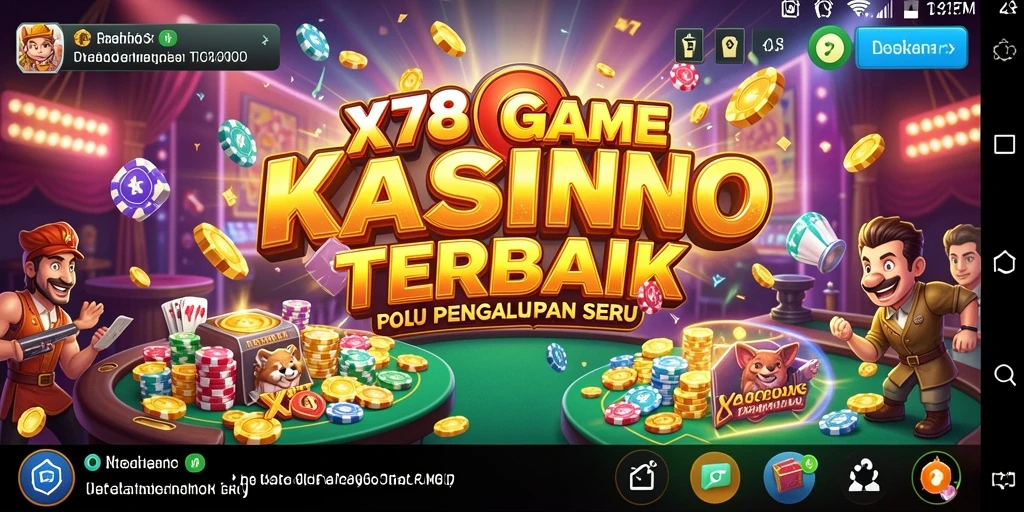 Tangkapan layar gameplay kasino X78 yang menampilkan interaksi yang menarik.